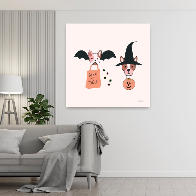 Art contemporain noir avec des animaux, H 48 po x l 48 po