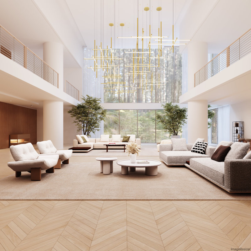 Labyrinth 1 - Light LED Chandelier, Brass
