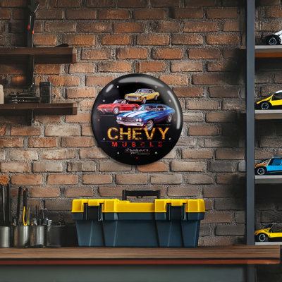 «American Art Decor» Chevron suprême en métal 30 po - décoration murale rétro