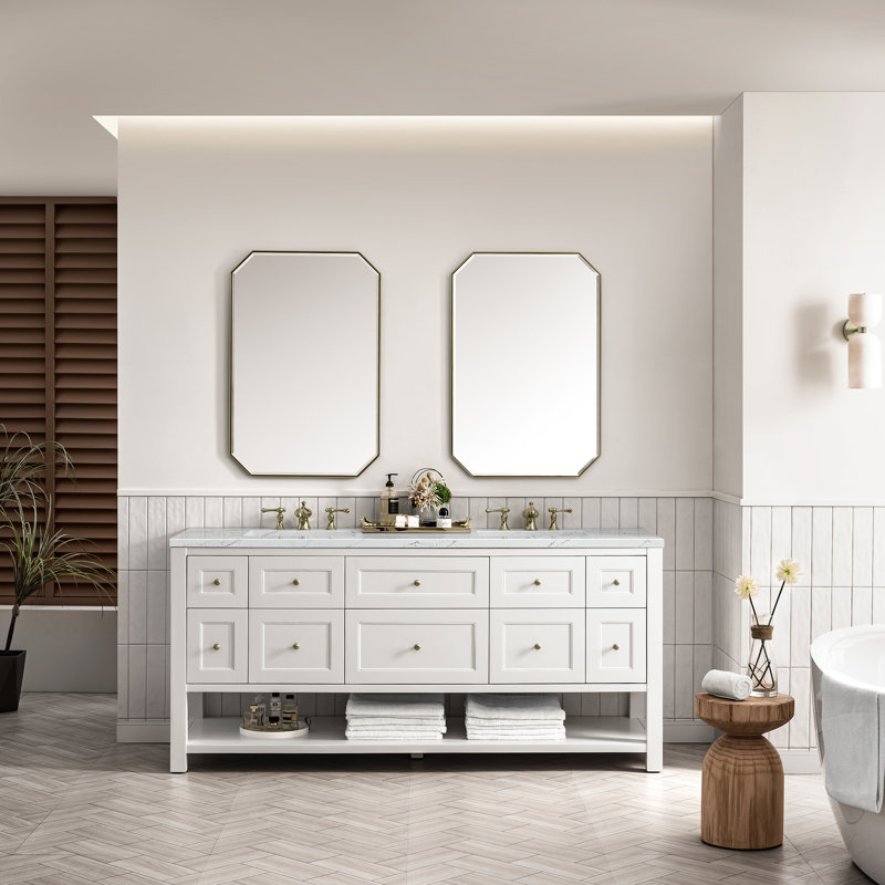 Breckenridge 72'' W Double Vanity, Ethereal Noctis, Bright White