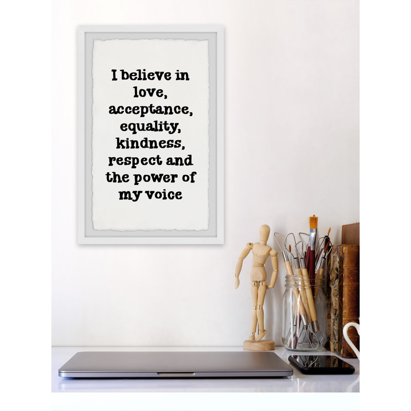 «Power of My Voice», reproduction encadrée, H 12 po x l 8 po