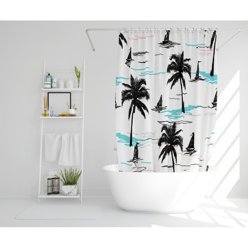 Kaylin Polyester Shower Curtain Set, 168cm H x 168cm W