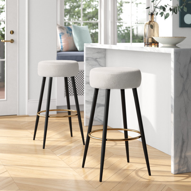 Boatwright Upholstered Counter Stool with Metal Frame