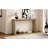 60" Modern Farmhouse Console Table With 2 Concealed Drawers, Waterfall Design Entryway Table With Thickened Legs & Rustic Wood Grain For Living Room, Entryway & Hallway-649482510