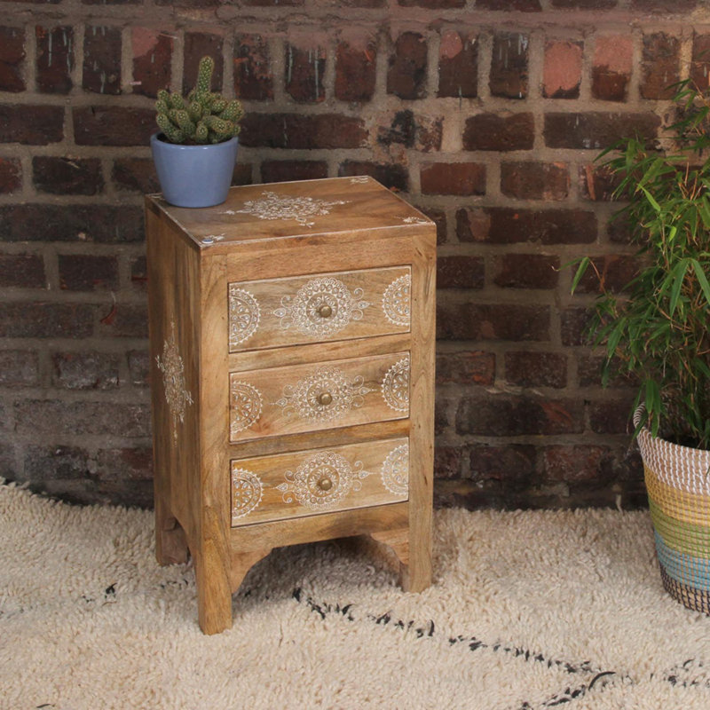 Schrock Solid Wood 38cm W 3 - Drawer Chest of Drawers