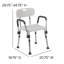 Jane 300 Lb. Chaise de douche à dossier et accoudoirs à capacité rapide