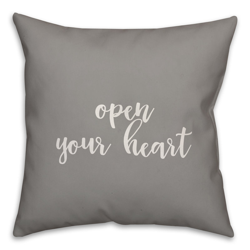  Coussin Open Your Heart, Gris, Coussin et housse de coussin