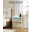 Bedside Table with LED Lights, Bedside Cabinet with Charging Station and 2 Drawers, Nightstand with USB Ports & Power Outlet, Nightstand for Living Room and Bedroom -858465595