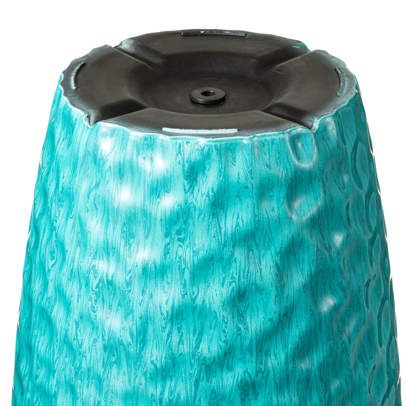 Pot à fleurs texturé nid d'abeille, H 31 po x l 15 po x P 15 po, Turquoise
