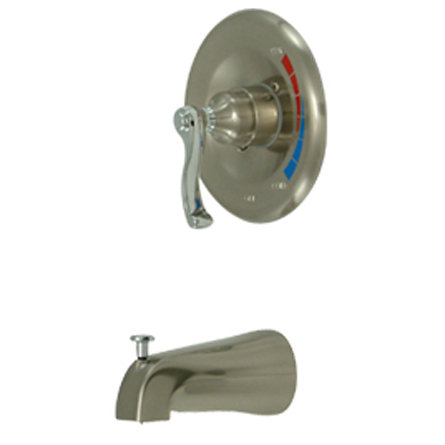 Atlanta Single Handle Wall Mounted Tub Spout, Brushed Nickel/Chrome