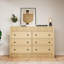 Commode de rangement cannelée en bois à 6 tiroirs de 47 po de largeur pour la chambre à coucher ou le salon-540633421