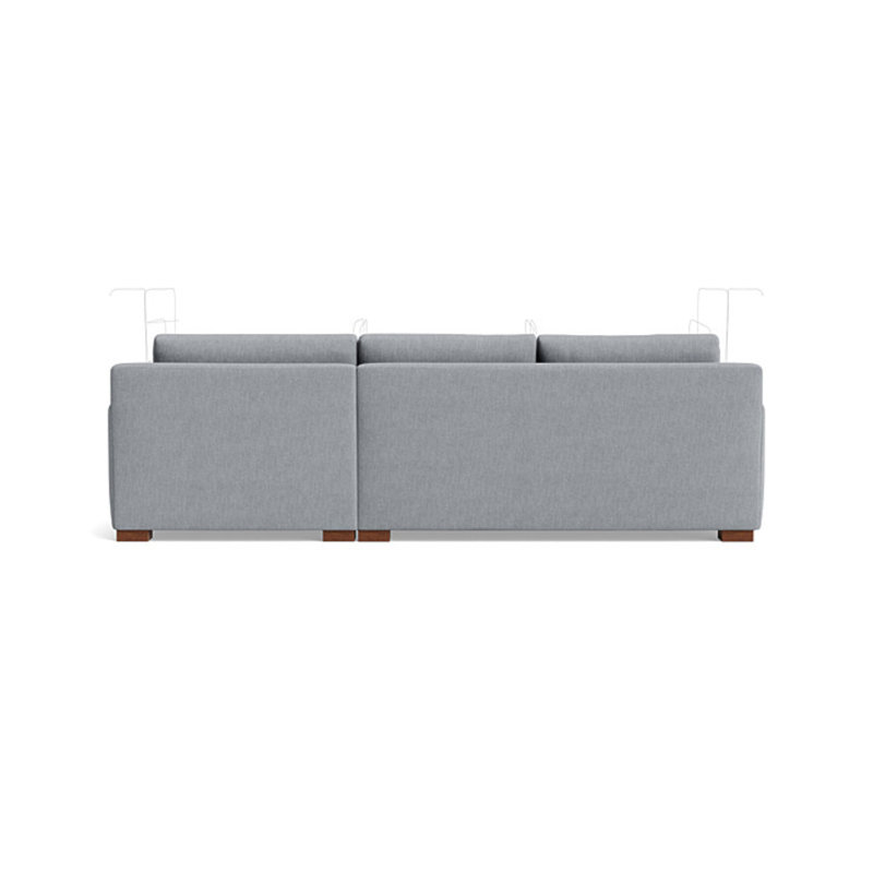 Catalina Chaise Sectional, Performance Weave - Zinc, Right Hand Facing