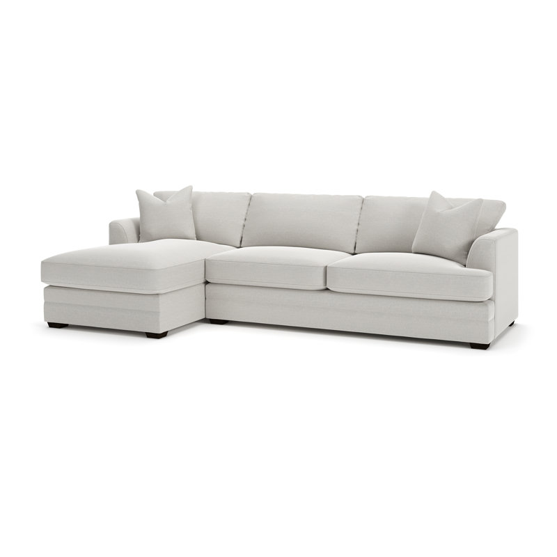 Edan 2-Piece Upholstered Chaise Sectional, Cruise Adrift, Drusky Ivory Sustain® Basketweave