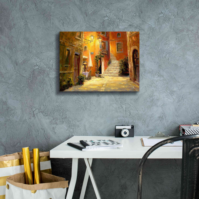 «Lighted Alley» par Haixia Liu, art mural sur toile, H 12 po x l 16 po x P 0,75 po