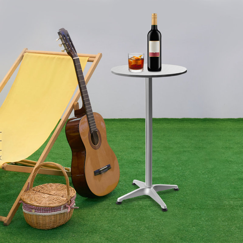 Outdoor End Table Bar Height Table with Flip-Up Table