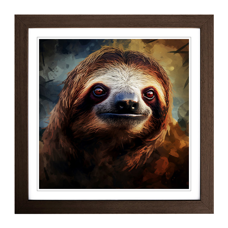 17 Stories Sloth Digital Art No.1 - Single Picture Frame Print on Wood ...