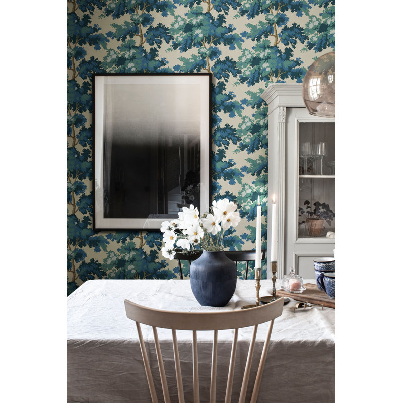 Raphael Floral Wallpaper Roll by Sandberg, Moss Green