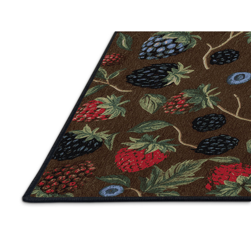 Tapis brun lavable à la machine, Rond 6 pi