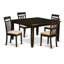 Ensemble de salle à manger 5 pièces comprenant une table de salle à manger carrée avec rallonge papillon et 4 chaises de cuisine en lin, cappuccino-1133167864-1176123733