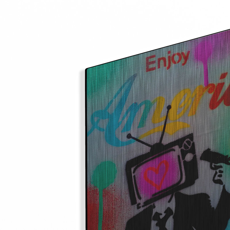 «Enjoy America» par Abstract Graffiti, art mural, H 16 po x l 12 po