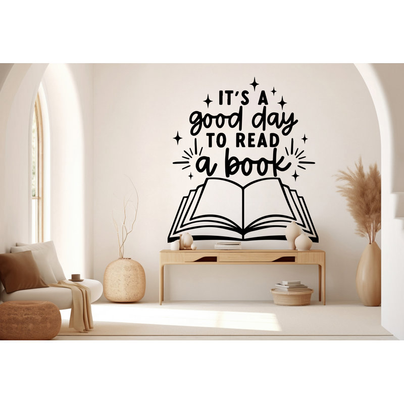 Adhésif décoratif citation inspirante «It's a Good Day to a A Book» - citation inspirante amovible pour bibliothèque, bureau et salon 764RS