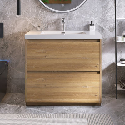 36 po Meuble-lavabo autoportant à simple cuve avec comptoir