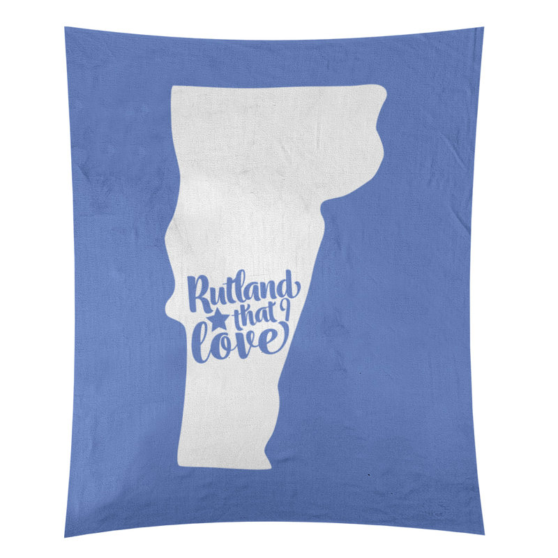 Tapisserie murale «Rutland Vermont Love», H 80 po x l 68 po, Bleu