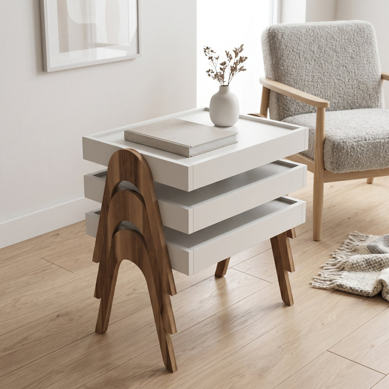 Ensemble de 3 tables gigognes en bois
