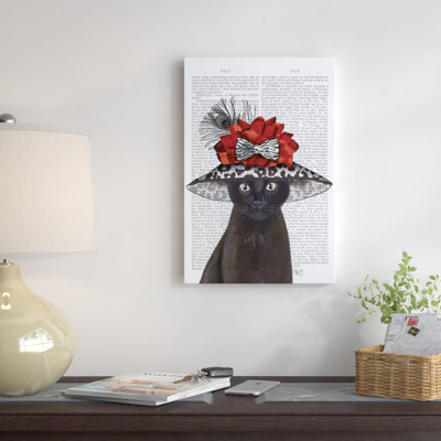 «Cat with Fabulous Hat I», impression sur toile