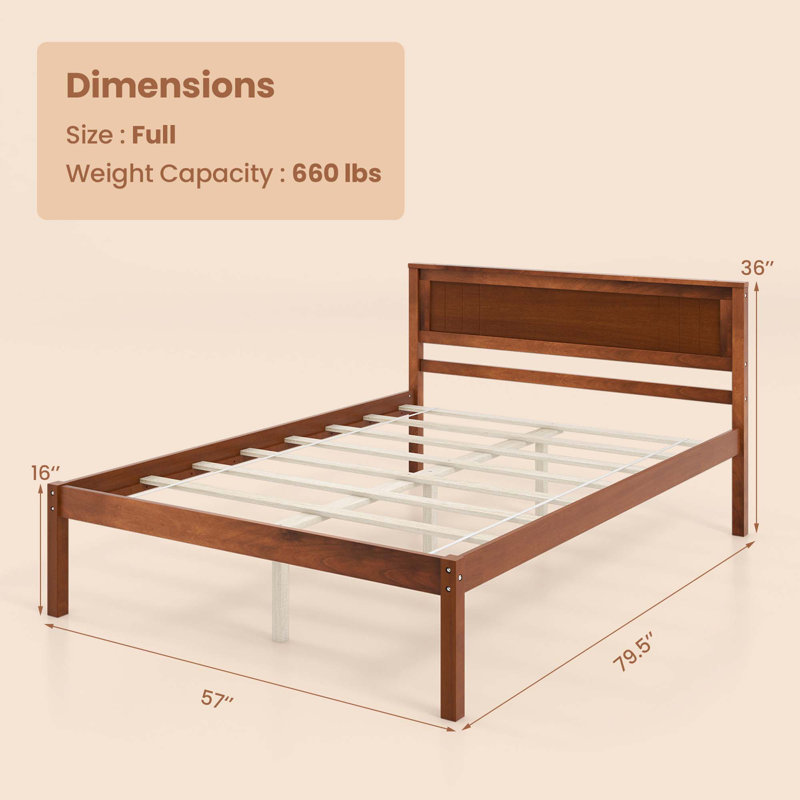 Aneeya Platform Bed, Full, Walnut