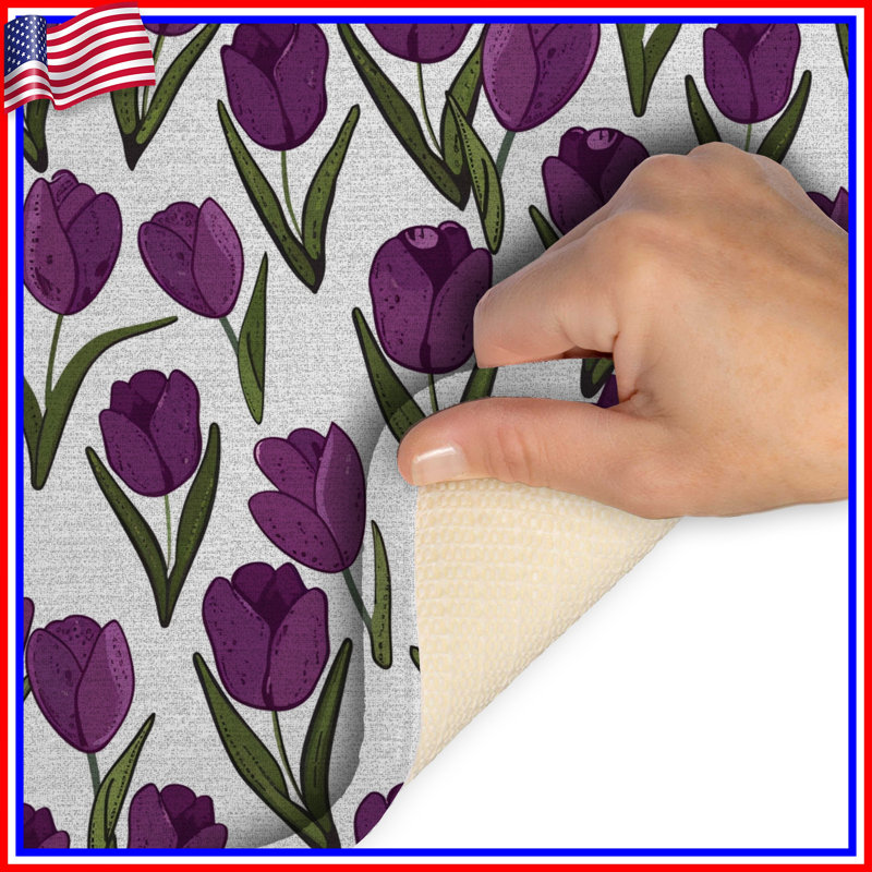 Tapis de bain Tulip Floral, L 34 po x L 21 po