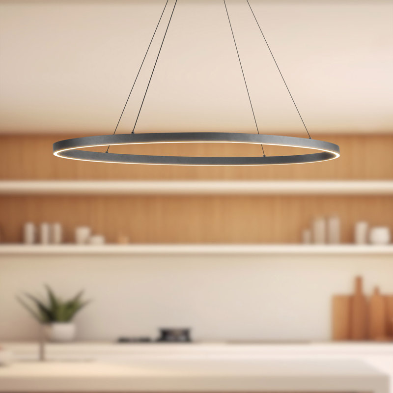 Ovale 1 - Light LED Pendant,  1.5" H x 39.375" W x 15.75" D, Black