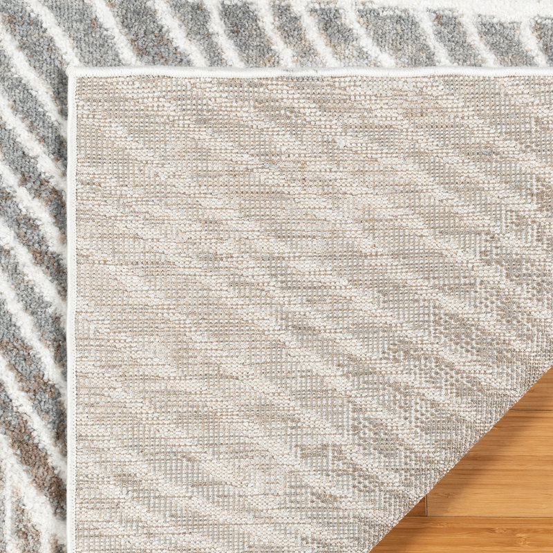 Gretchen Bisa Modern Abstract Gray/Ivory/Tan Polypropylene Indoor Area Rug, Runner 2'7" x 8'