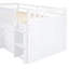 Lit mezzanine et lit plateforme en L avec 7 tiroirs et garde-corps-757998487