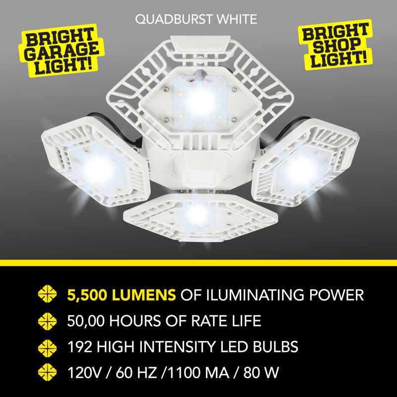 White Aluminum Hexagon LED Ceiling Flush Mount Light