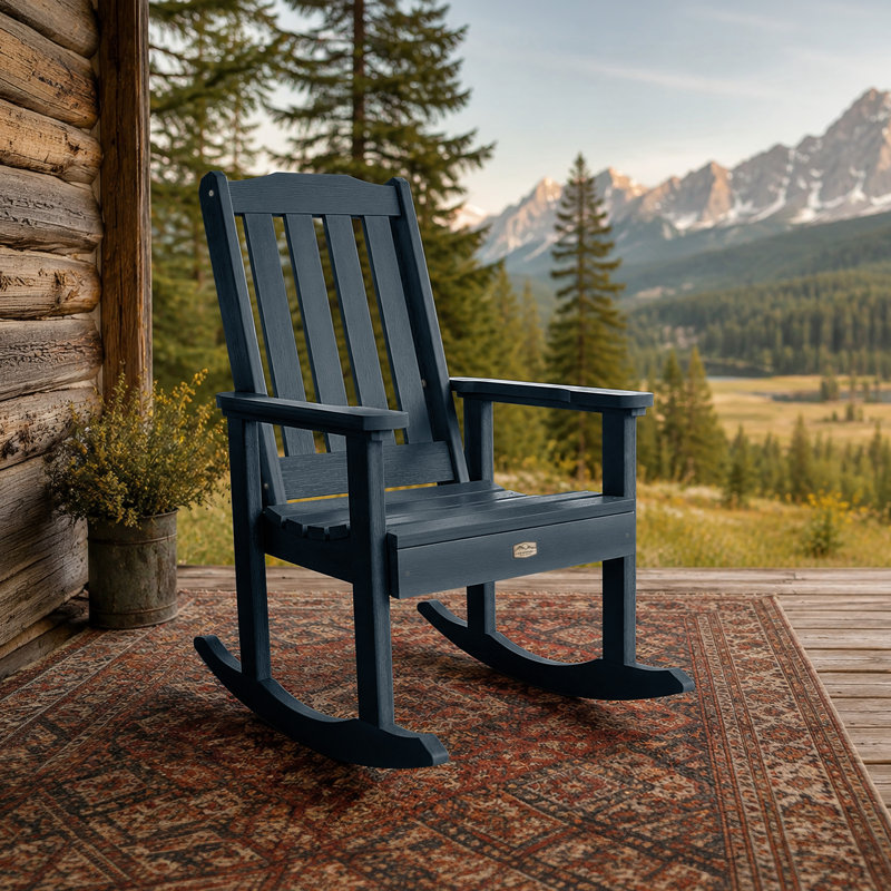 Chaise berçante d'extérieur en plastique, Bleu fédéral