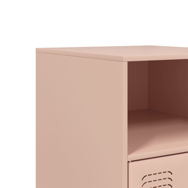 Lars 34.5cm W Steel Bedside Table, Pink