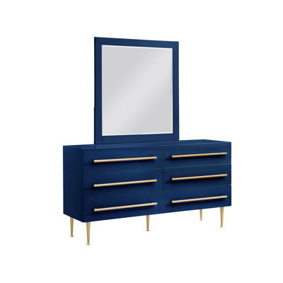 Ensemble commode 6 tiroirs et miroir Deneus