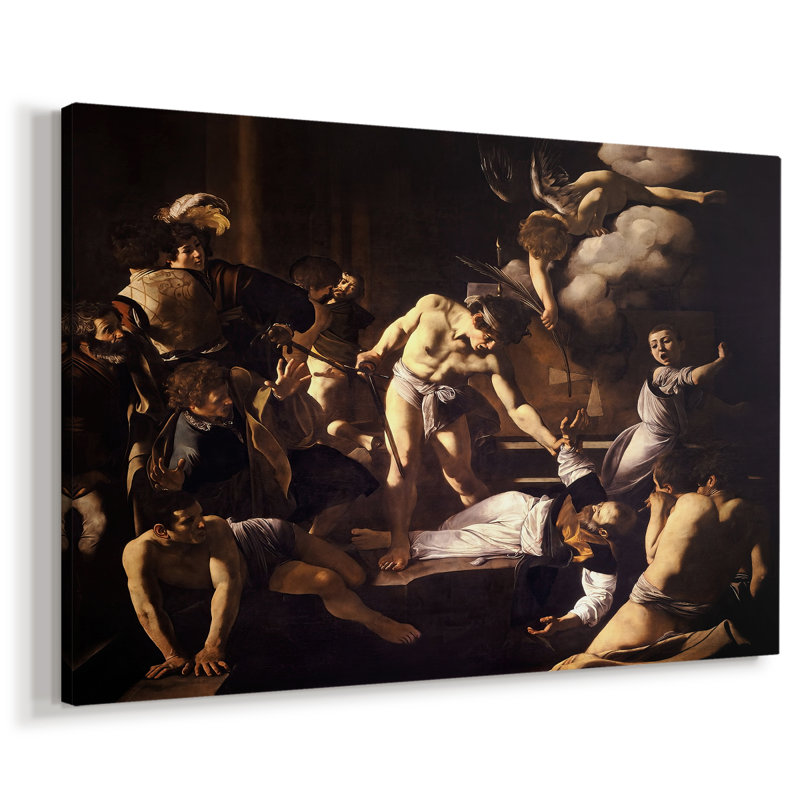 Le martyre de Saint-Matthew-Caravage-Toile tendue avec châssis-c. 1599-1600, 32 x 48