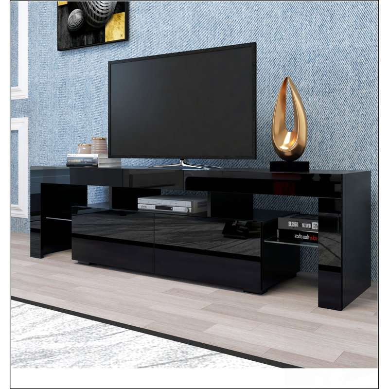 Meuble télé moderne, 20 lumières DEL avec télécommande