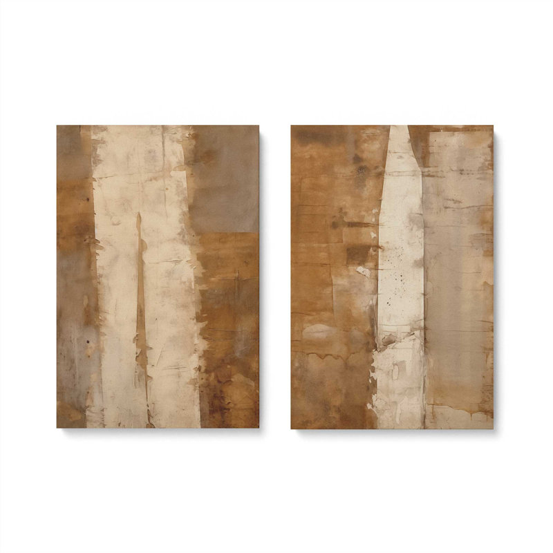 Sienna Strips Set of 2 Canvas Prints in a Frame,, Wrapped Canvas, 18" H x 24" W x 1.25" D