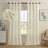 Draycott Polyester Linen Textured Light Filtering Semi-Sheer Grommet Curtain Pair-1073367488-1067310517