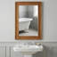Miroir décoratif en bois massif de style jaunâtre rectangulaire de 20 po x 30 po, pour maison de campagne, salle de bain, décoration intérieure, vestibule