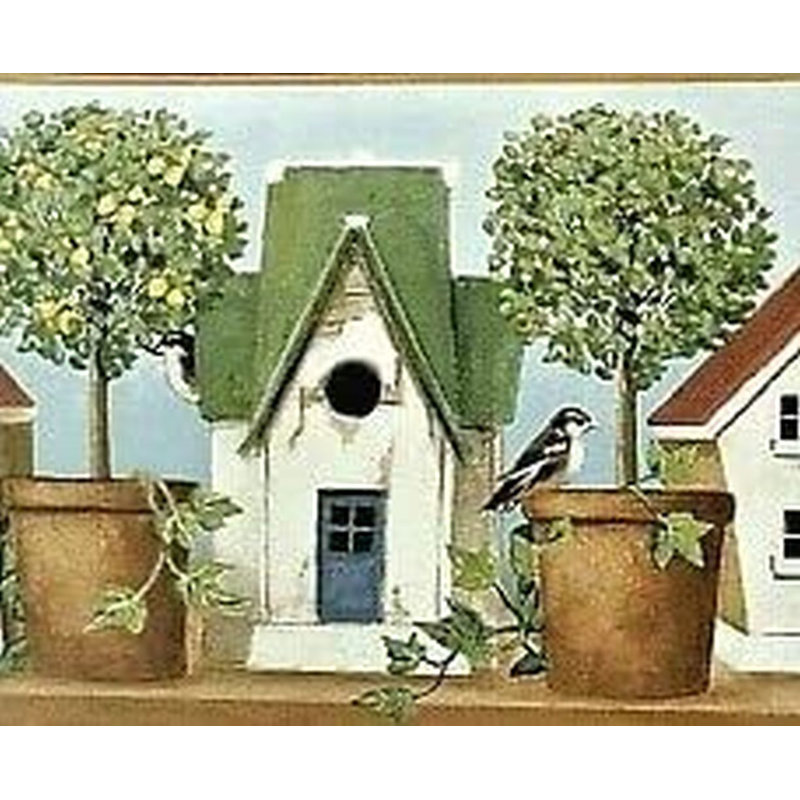 Bordure décorative de papier peint maisons d'oiseaux L 15 pi x l 7 po