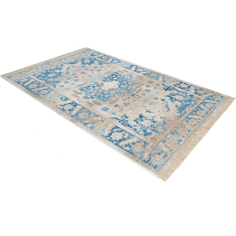 Crayton Machine Made Washable POLYESTER AREA RUGS - Rectangle | Blue | Classic Oriental Traditional Design, Low Pile Machine Made Area Rugs for Living Room, Bed Room
