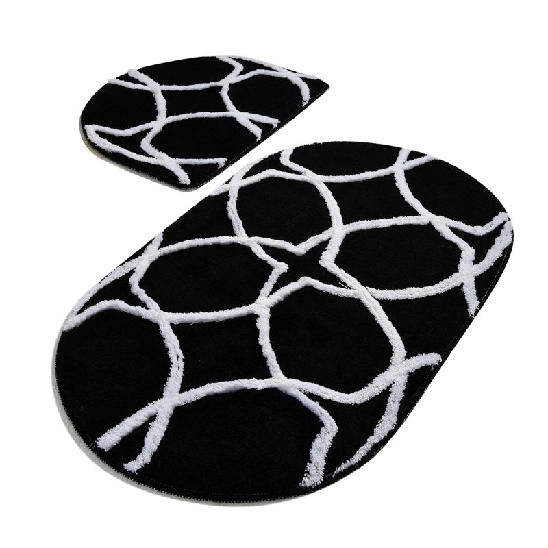 Ensemble de tapis de bain en acrylique (2 pièces) antibactérien et antidérapant, 19,7 po x 23,6 po et 23,6 po x 39,4 po | 100% acrylique, hauteur des poils: 0,7 à 1,2 po | Lavable à la machine, doux et durable pour le décor de votre salle de bain