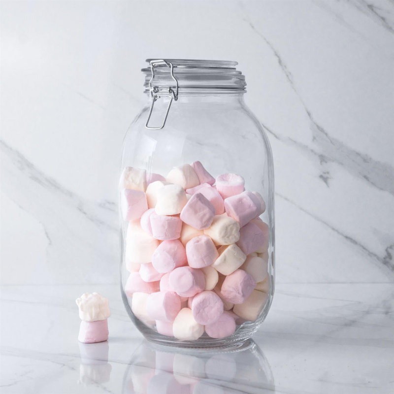 Argon Tableware - Glass Storage Jars, Clear, 26.5cm H x 14.5cm W x 14.5cm D