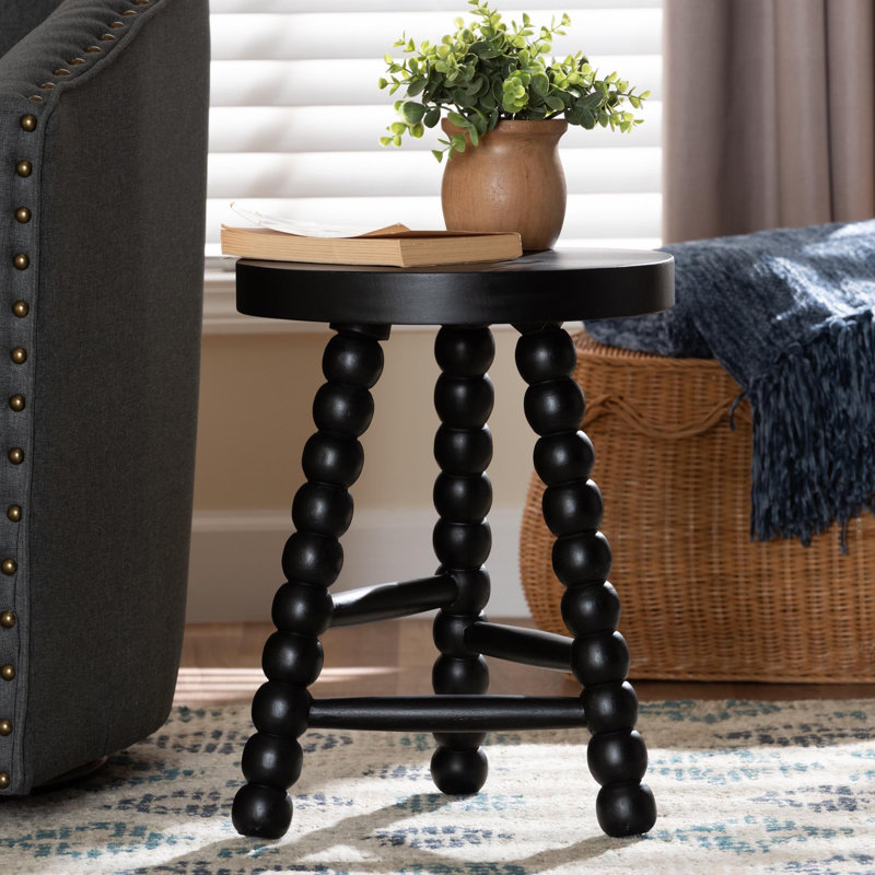 Tabouret d'appoint multi-usages en bois d'acacia bali & pari bali & pari David, noir, Noir