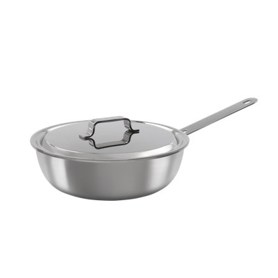 Professional Secrets 3 L Non-Stick Stainless Steel Saute Pan with Lid