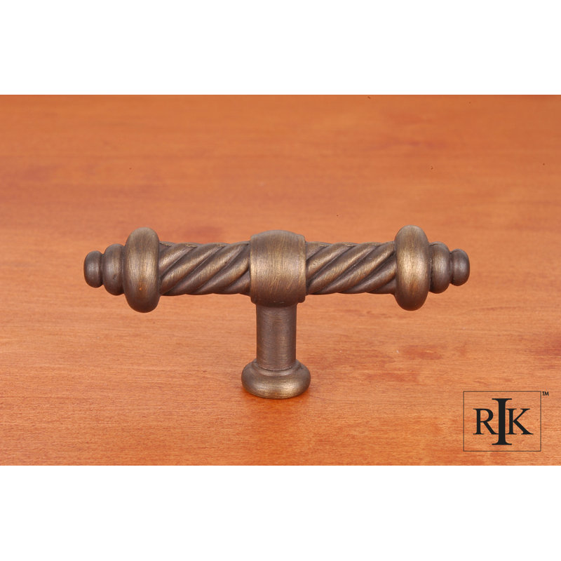 Poignée en T Rope Twist CK Series, Antique English, Poignée de 2 po de longueur